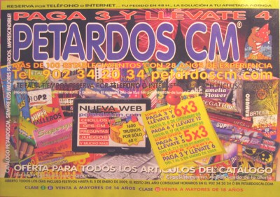 Advertising flyer 1600 firecrackers for only 60€