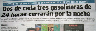 Headline: 24-hour gas stations to close at night