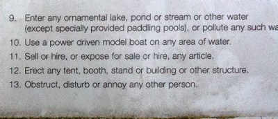 Bylaws Leamington Spa park bylaws