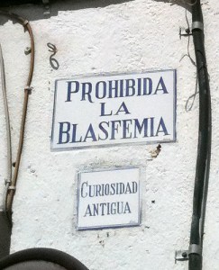 prohibida la blasfemia