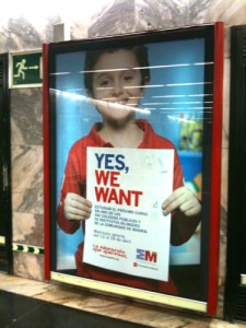 Poster (text - Yes, we want)