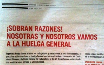   IU general strike advert