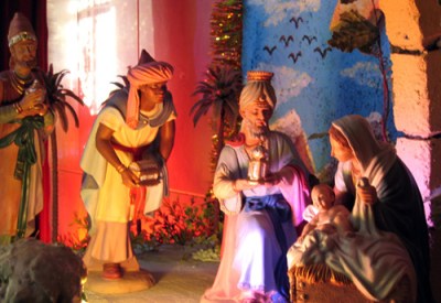 Three kings, nativity scene