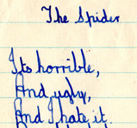 Spider poem 2a The Spider rewritten. First three lines.