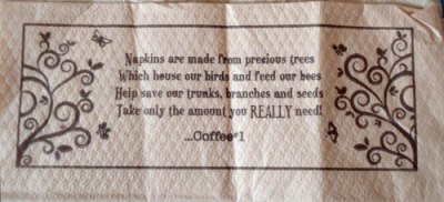 coffee #1 napkin
