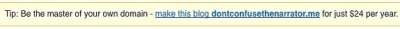 suugestion to buy domain dontconfusethenarrator-dot-me