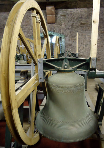 bell mechanism, Brecon cathedral