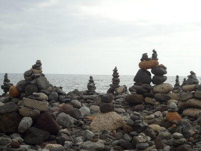 piles of stones, Playa del Duque, Tenerife