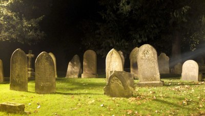 old graveyard at night