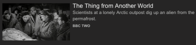"The Thing from Another World" listing on iPlayer 