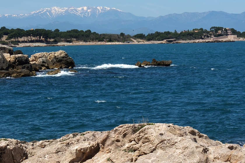 Dark blue waters off the coast in Catalonia