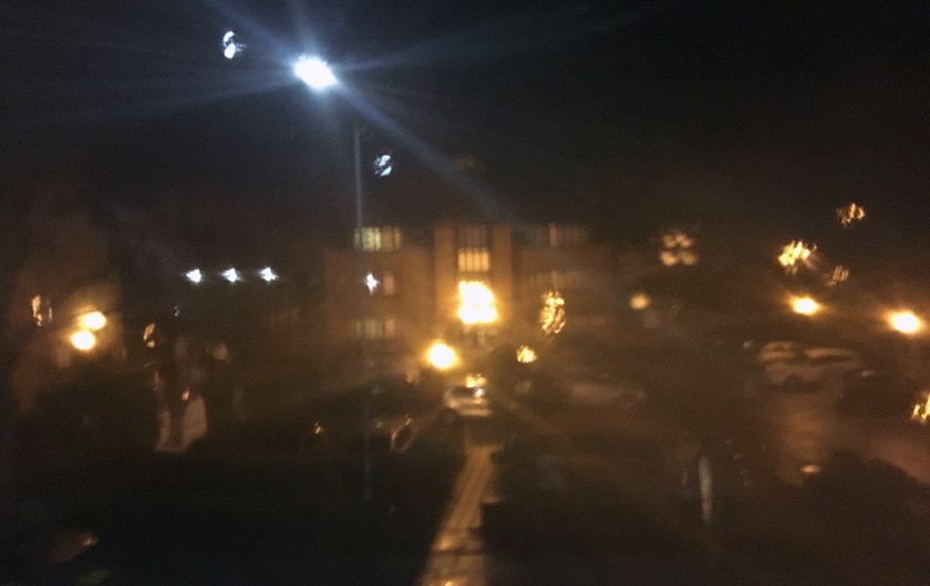 a dazzle of street lights