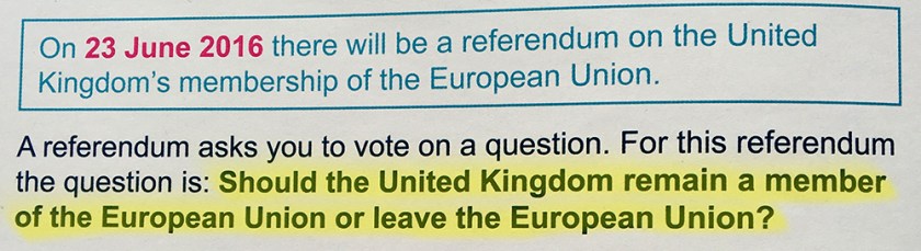 EU referendum question