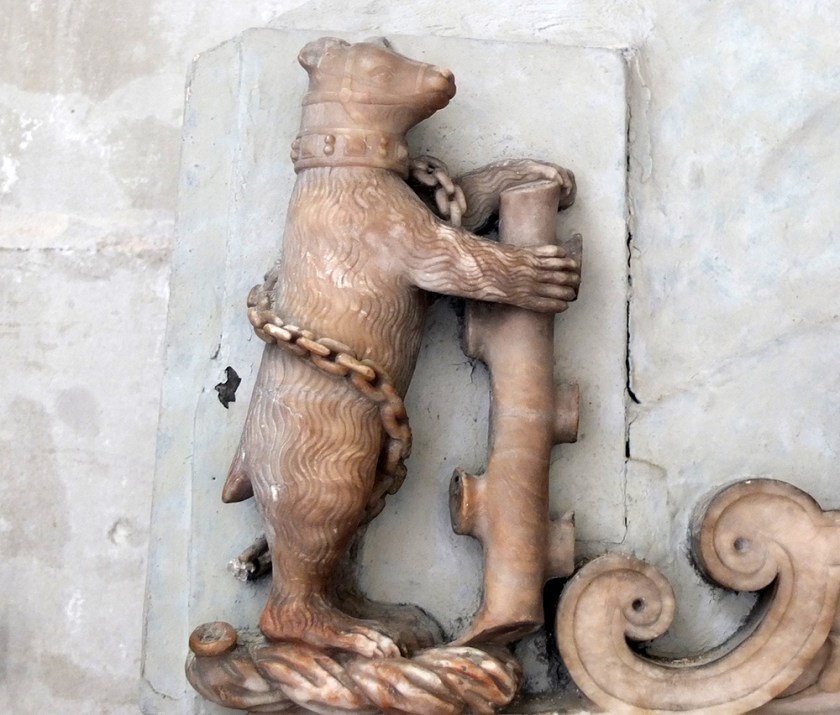 Warwick bear marble relief