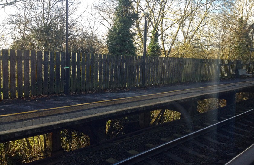 Gap beneath train station platform