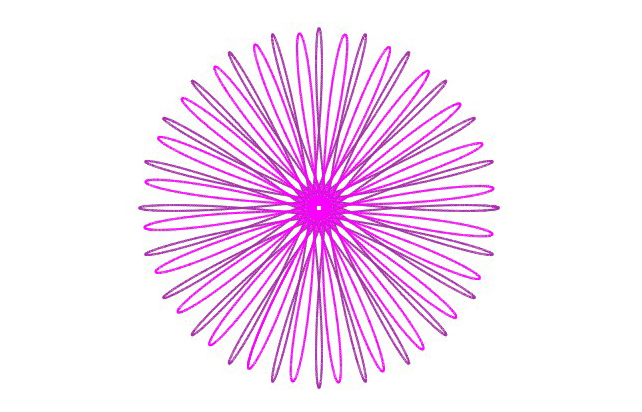 spirograph double daisy pattern in pink on white