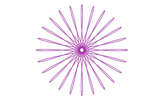 simple spirograph daisy pattern in pink on white