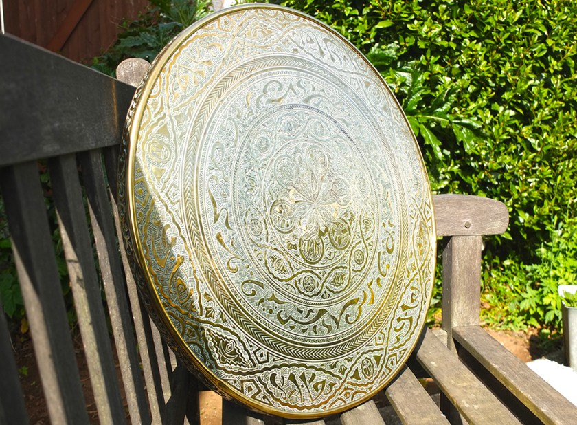 circular brass tabletop