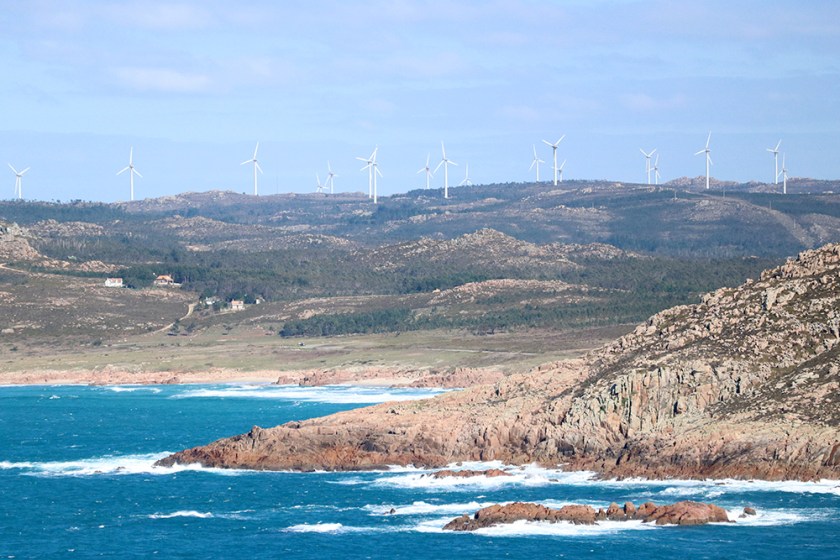windfarm on distant headland