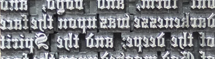 Old letterpress type sample. 