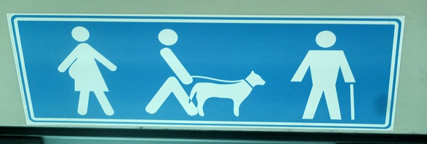 priority passenger sign on Spanish bus
