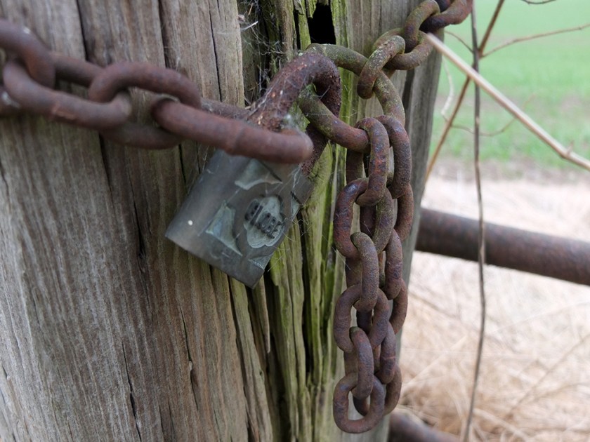 old padlock and chain