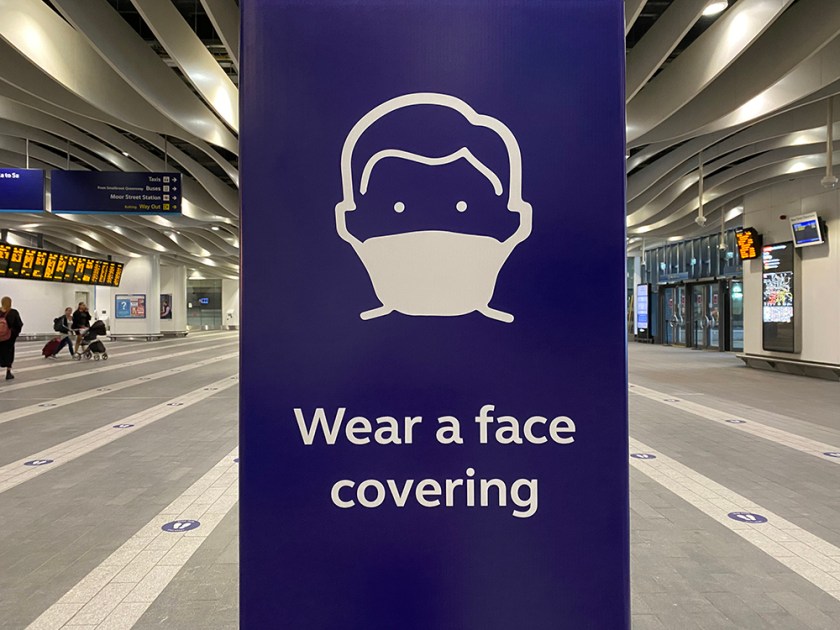 social distance sticker - wear a face covering