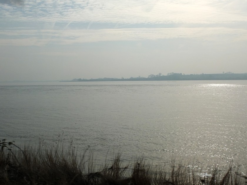 Misty day. Severn River. Severn Estuary