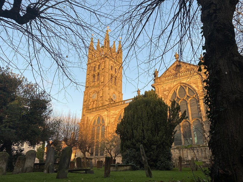 Church in early morning sunshine