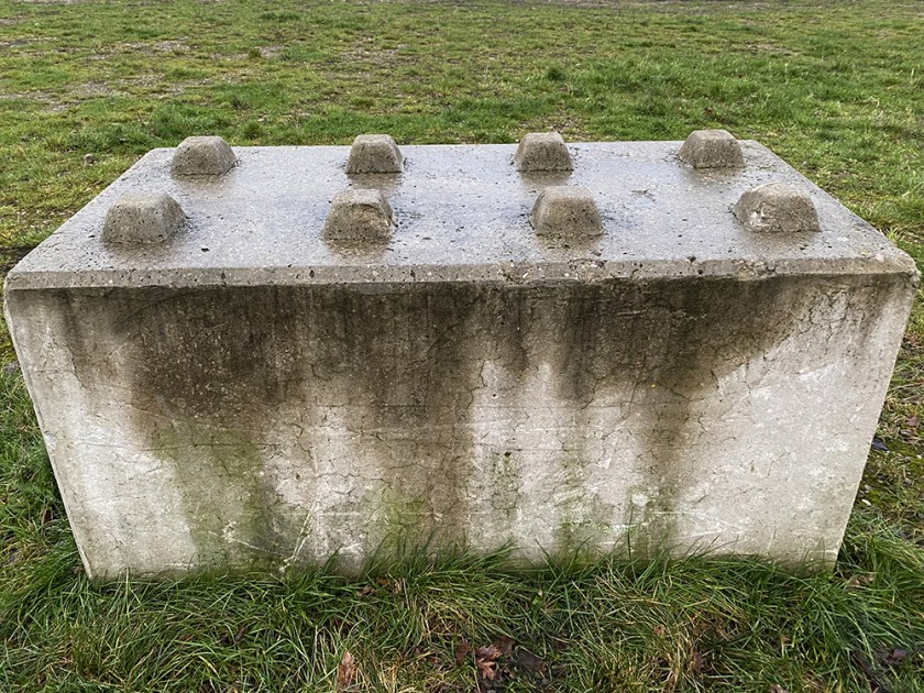 concrete block like giant lego brick